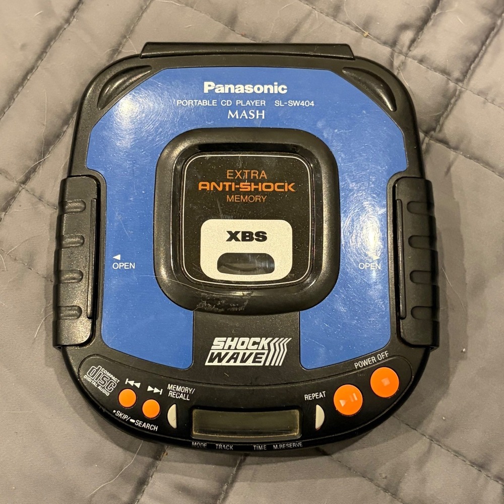 Panasonic ShockWave SL-SW404 Portable CD Player Blue XBS Anti-Shock MASH -PARTS